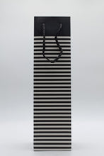 1er Weinpräsenttüte Streifen schwarz/weiß