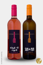 2er weinSCHENKEN Box: Rosé-/Weißwein 'HAPPY GRAPES' von Doppler-Hertel onlineVINOTHEK Pfalz Weinpräsent