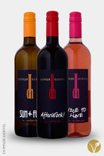 3er weinSCHENKEN Box: Rot-/Rosé-/Weißwein 'HAPPY GRAPES' von Doppler-Hertel onlineVINOTHEK Pfalz Weinpräsent